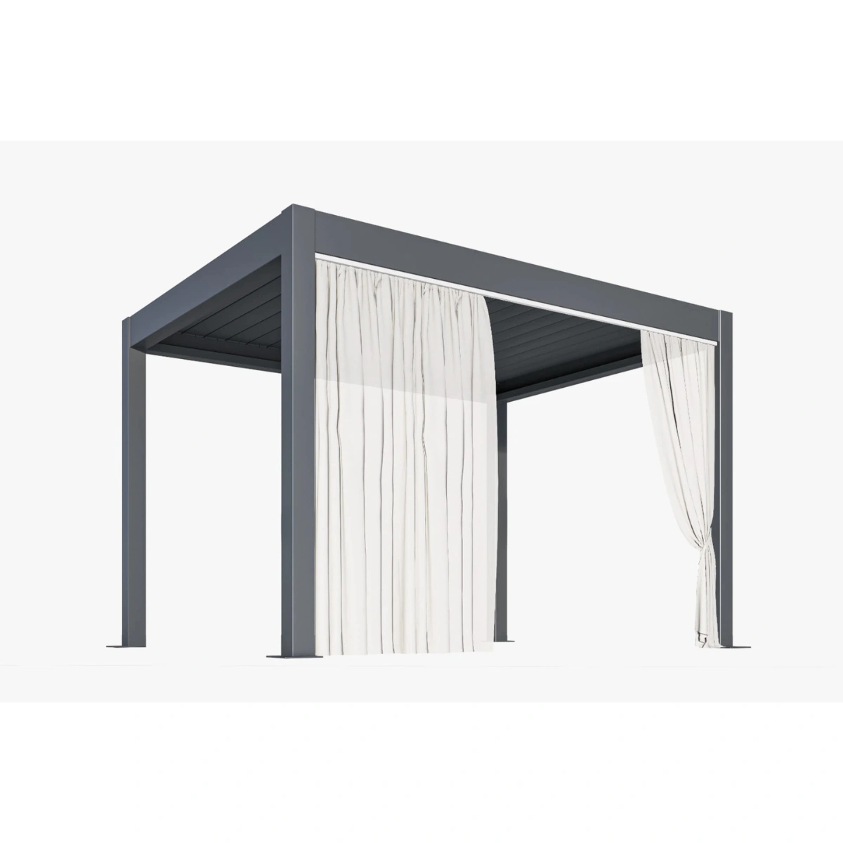 Pergola 3D Zeichnung mit Gardine