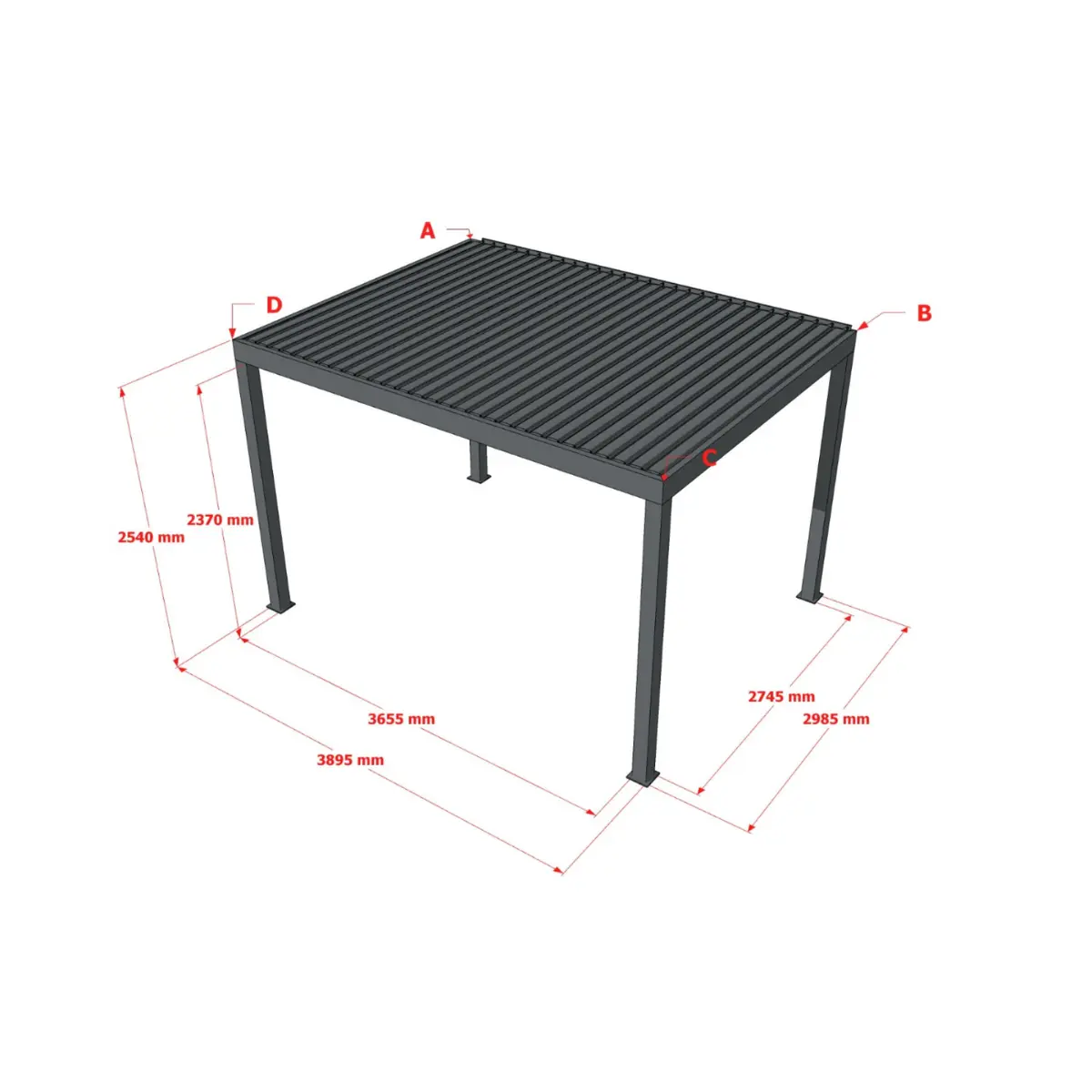 Pergola Lumi 3x4m – Bild 2